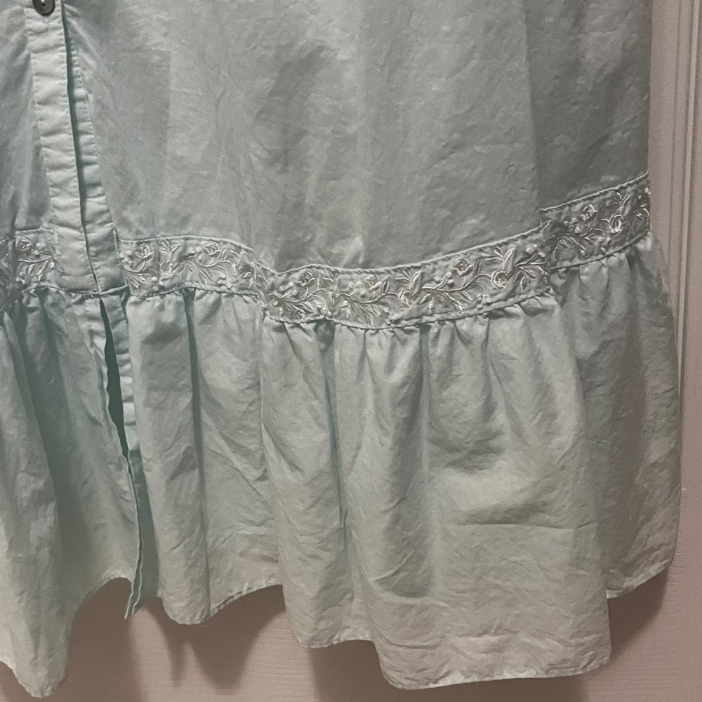 Eileen West Nightgown Womens M Blue Full Length Cottagecore Granny Sleepwear - Picture 7 of 11